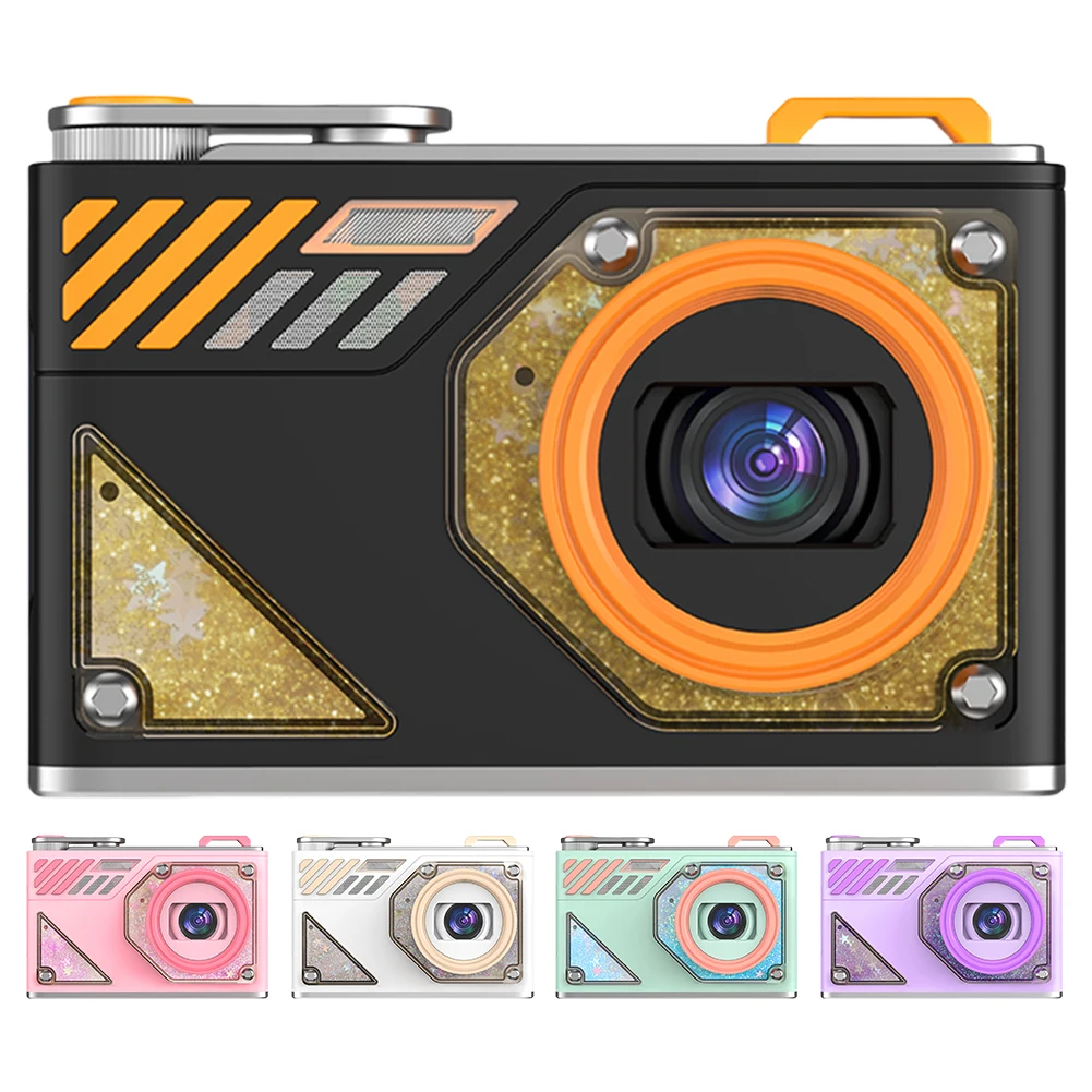 Cámara Digital de 64MP y 2,8 pulgadas, cámara Digital antivibración con punto y disparo, cámara compacta, cámara Vlogging 4K para niños y niñas