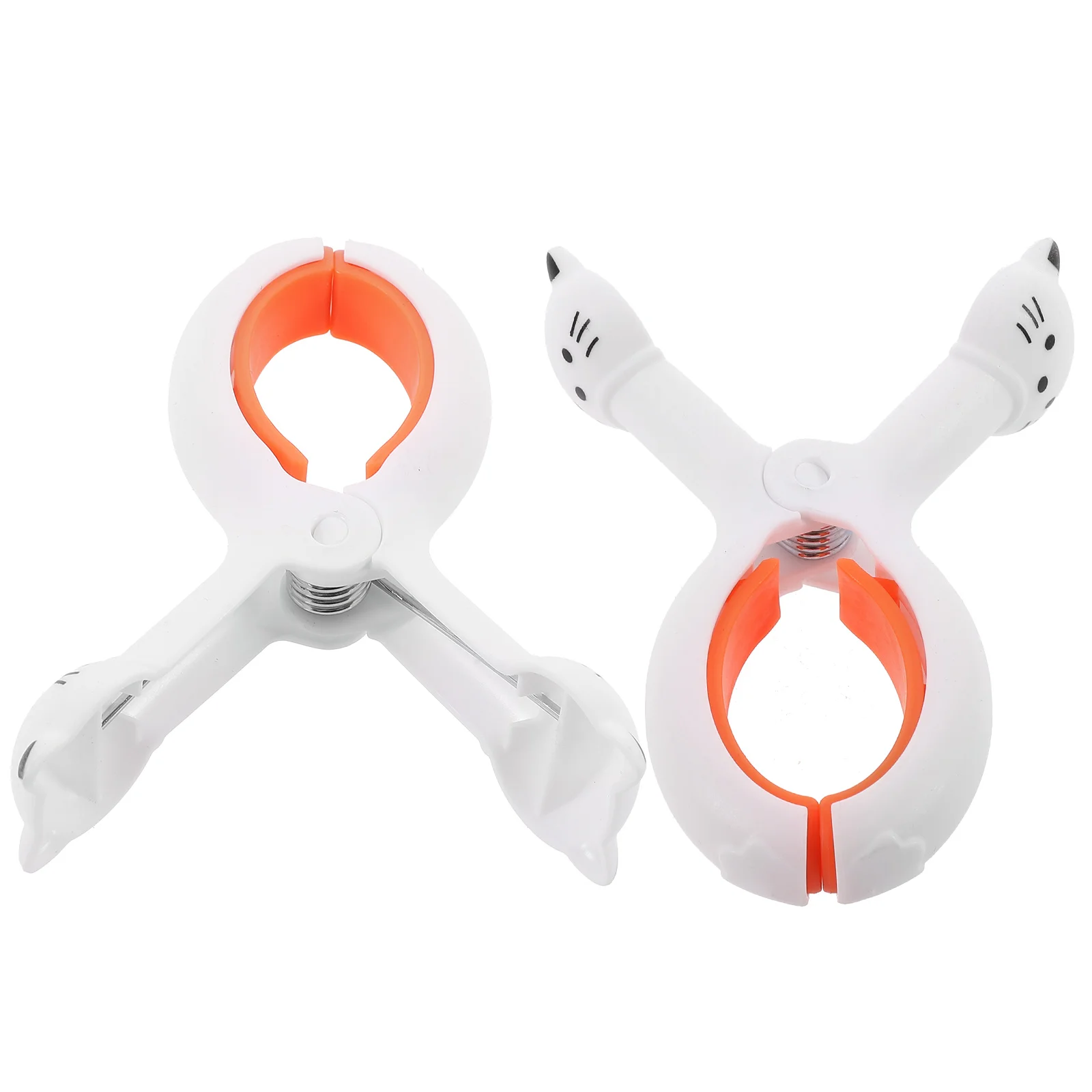 

2pcs Cute Cat Clothespins Gray 3 White 3 Windproof Drying Clips Quilt Clamps Beach Towel Clips Safe Non slip Thick Plastic Long