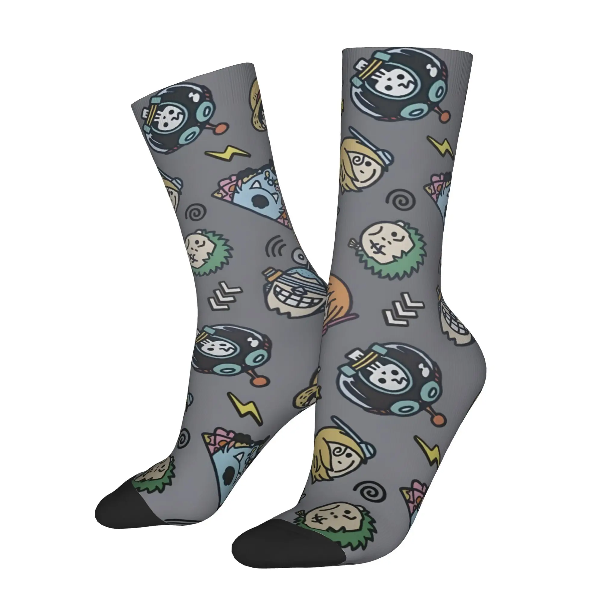 

1 Pair Hip Hop Retro ONE PIECE Crazy Men's Socks Unisex Harajuku Seamless Printed Funny Novelty Happy Sock Gift