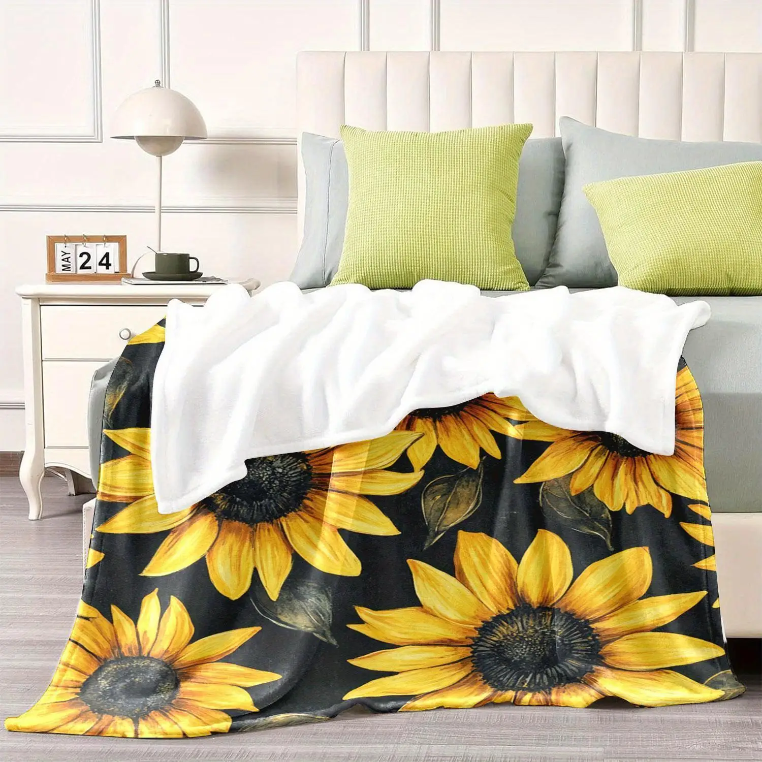 

Wieghted Blanket Sunflower Flannel Blanket Soft and Skin Friendly Shawl Used for Sofa Bed Throw Blanket for Child Adult Pet