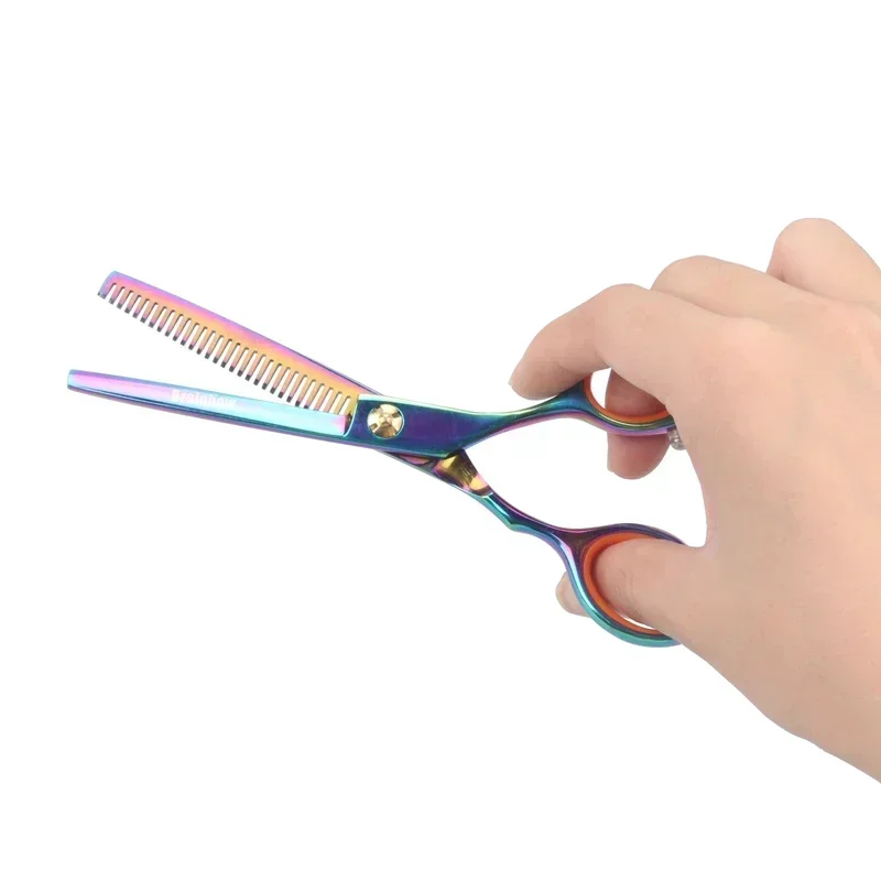 2pcs/Set 5.5'Multi-color Hair Scissors Right-hand Cutting Thinning Hairdressing Scissors Pro Salon Hair Styling Tools
