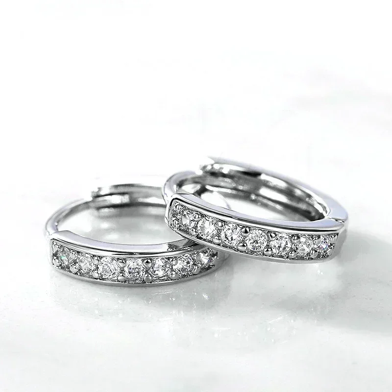 2026 Simple Small Round Circle Hoop Earrings for Women Silver Color Shiny Crystal CZ Elegant Versatile Lady Statement Jewelry