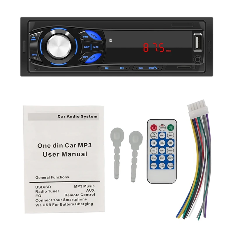 Multimedia Car Player 12V Single 1 DIN Car Stereo FM Radio AUX TF Card U Disk Head Unit In Dash Car MP3 Player-1044