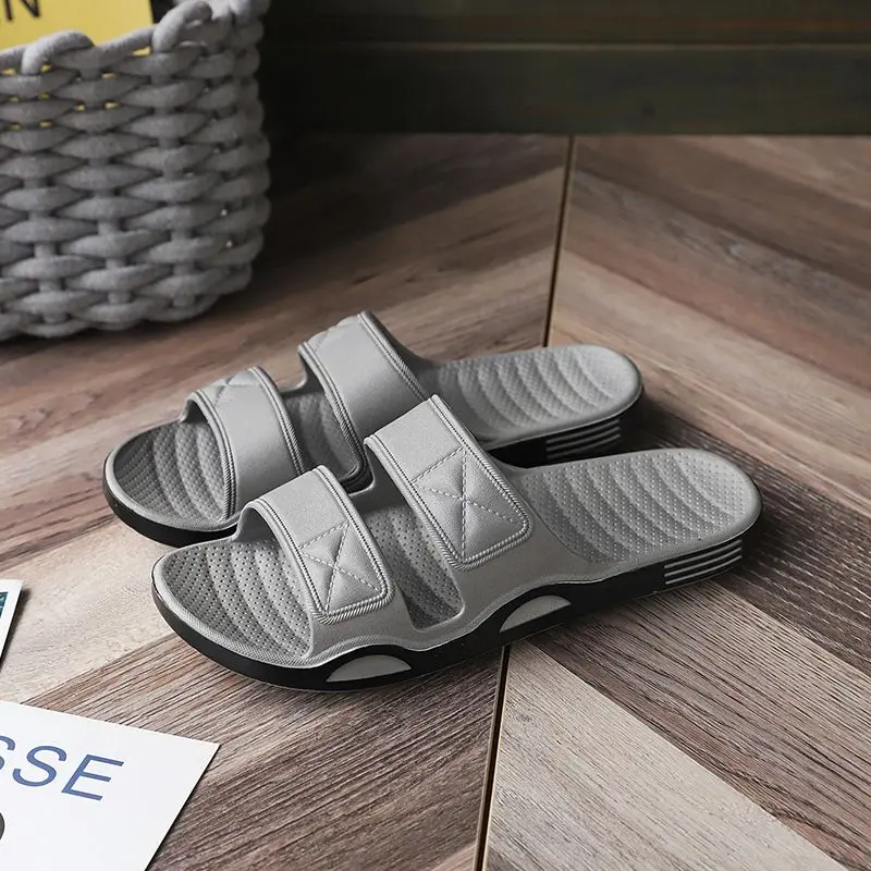 Men's Summer Slippers Durable Thick Sole Anti-Slip Sandals for Indoor Outdoor Home Bathroom Shower Casual Slides