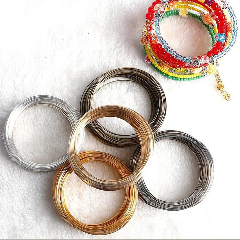 10 Loops 0.6mm Jewelry Memory Wire Beading Wire for Women Necklace Bracelet Earring Bangle Loop Stainless steel Metal Coil