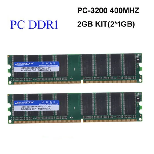 Imagen 1 del producto KEMBONA mejor precio escritorio ddr1 400Mhz 2GB (kit de 2x1gb ddr1)PC-3200 KBA400X64C3A/1G ram de baja densidad para todas las placas base de escritorio