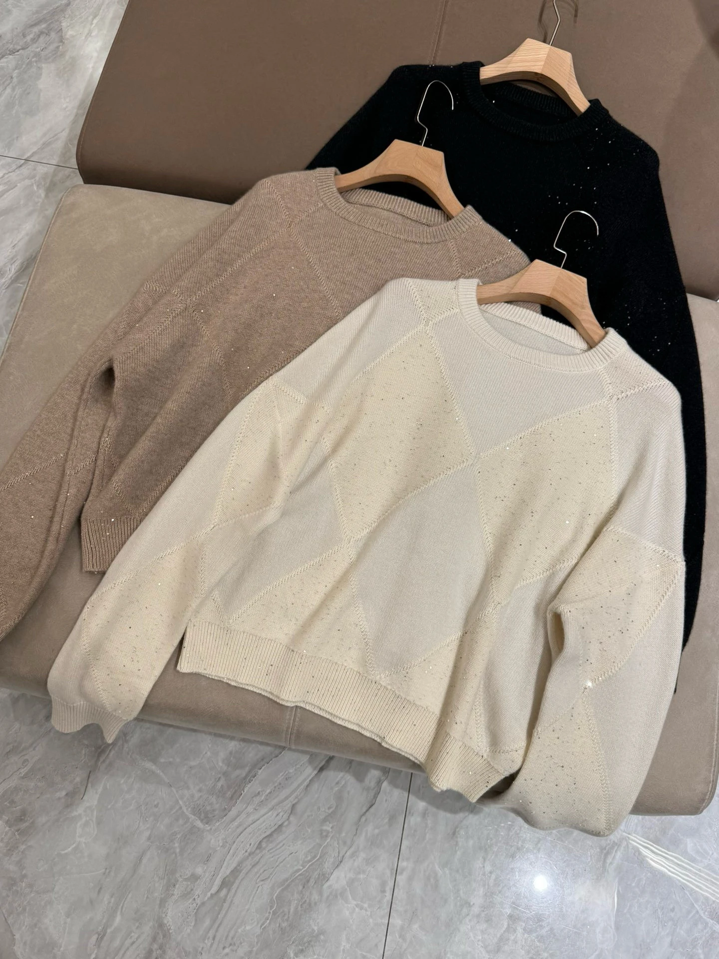 

Glamorous Camere Knitwear Diamond Pattern Casual round Ne Pullover Women's Faion Spring Autumn Season Long Sve