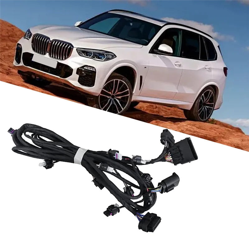 Set di cavi per cablaggio paraurti anteriore per auto con prestazioni stabili 61128712283 25DX 30DX 40IX 45EX Radar PDC Cablaggio ausilio al parcheggio Nero per BMW