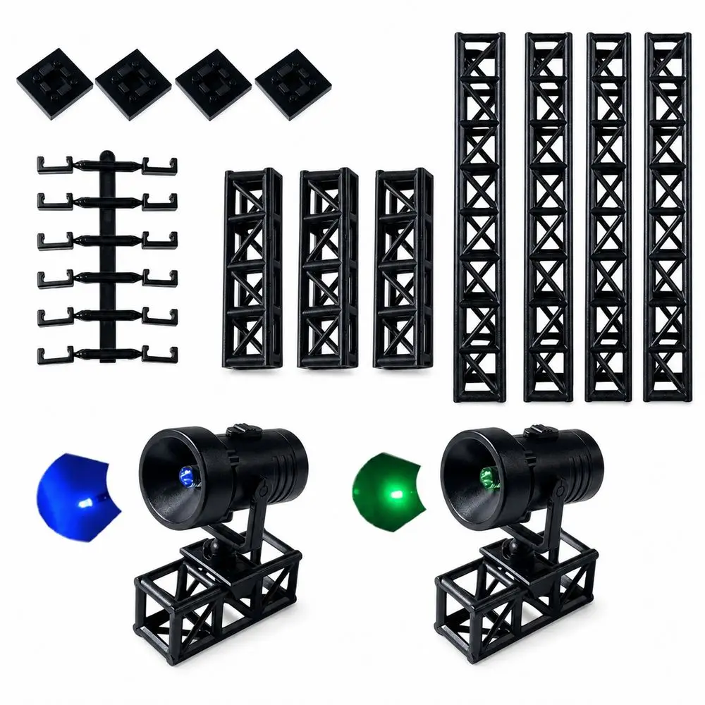 Colorful Spotlight Model Figurine Display Assembly Kit Black Framework Display Base Accessory Building Block Stage
