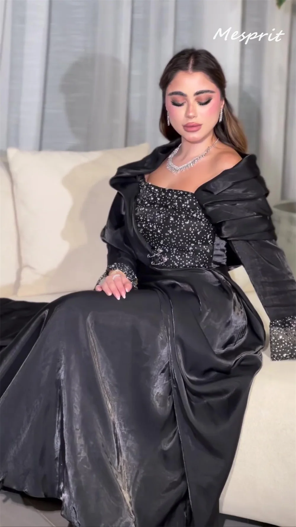 Ball alta qualità porecaratteristica a-line Anke lunghezza abito strass drappeggiato Chiffon personalizzato Arabia saudita es