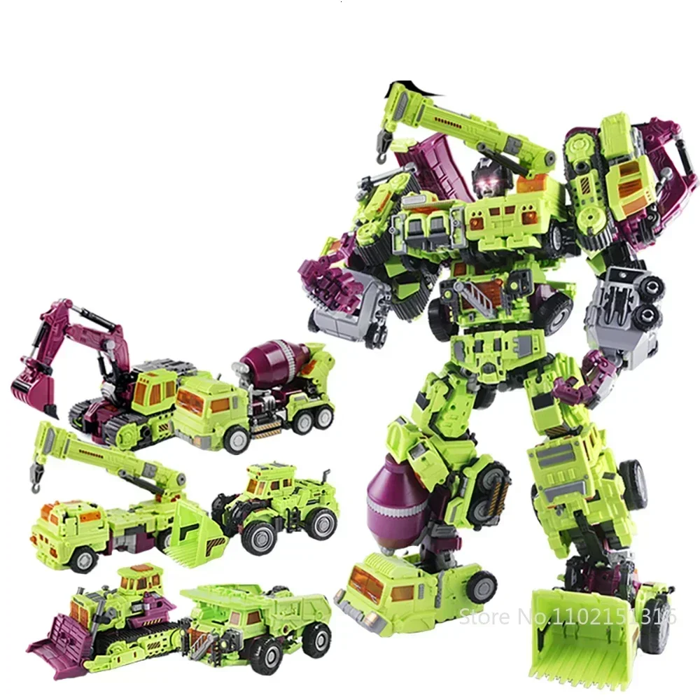 NBK Transformation Devastator G1 GT Combiners 6in1 Toy Combiner Car Robot Action FiguresModel ABS 42cm Engineering Vehicle Model