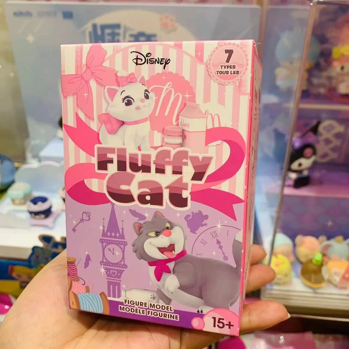 Prawdziwa mini Disney Lucifer Marie kot pudełko z niespodzianką Kawaii Anime tajemnicza niespodzianka pudełko figurka puszysty kot figurka zabawka