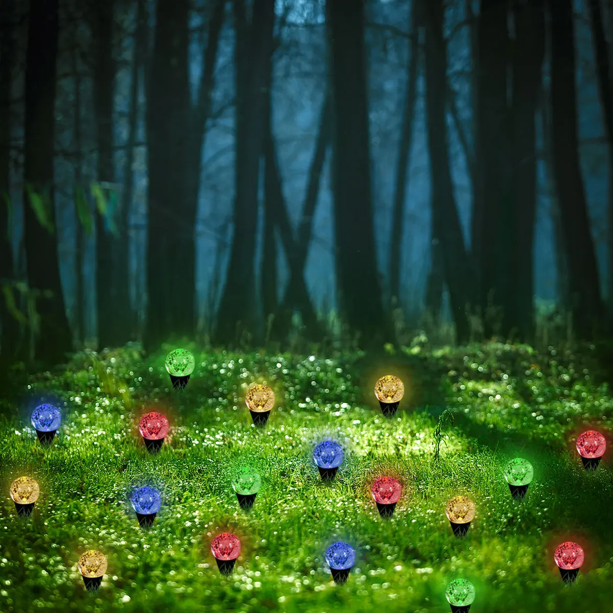 في الهواء الطلق الشمسية كرة فقاعات أضواء الحديقة 20/30 LED أضواء المسار الشمسية 8 طرق مقاوم للماء سلسلة ضوء الشمس لمسار حديقة الفناء