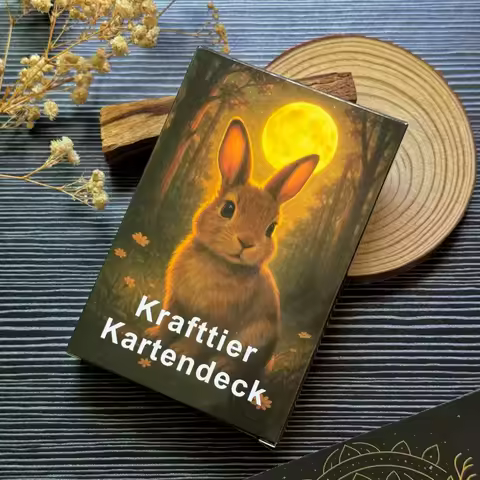 German Oracle Cards Deck, Spirit Animals Card, Divination Fortune Telling Game, Card Games, Mindfulness Gifts, 12*8cm, 48 Cards