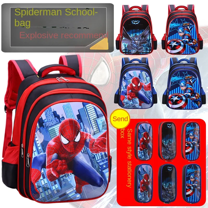 

Marvel Spider Man Boy School Bag Kids Kindergarten Backpack Primary Student Shoulder Orthopedic Backpack Large Capacity Mochila