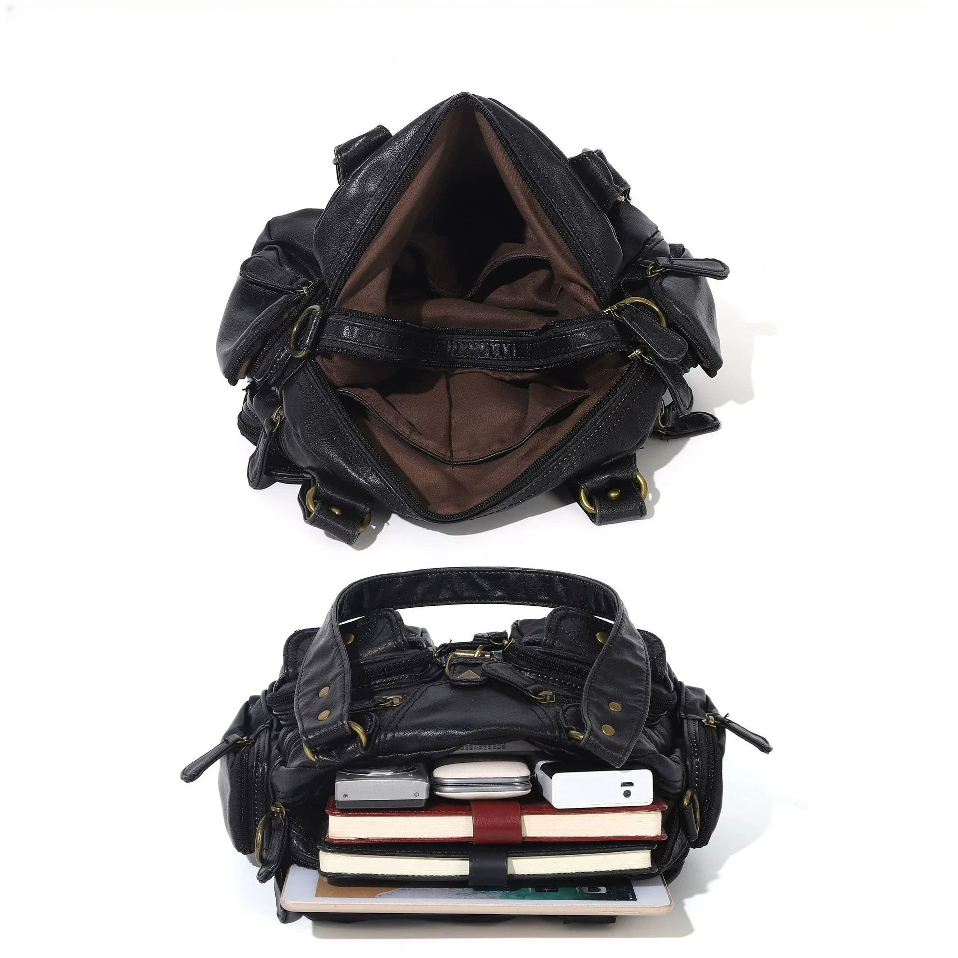 

Vintage Women Handbags Satchel Top-handle Handbag PU Shoulder Bag Dumpling Pack Give Gifts Shoulder Bags Phone Money Pack