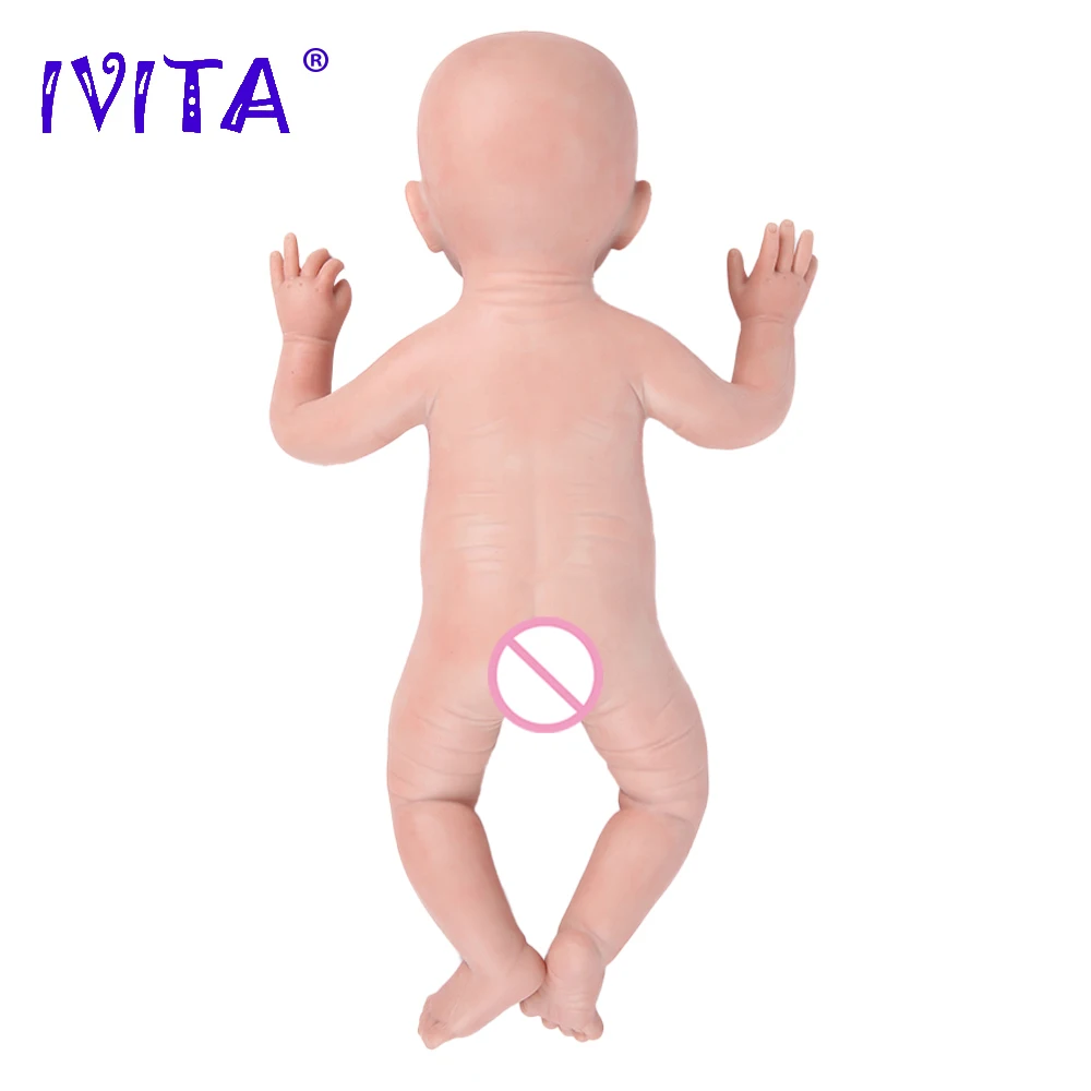 IVITA WG1519 19inch 3700g 100% Full Body Silicone Reborn Baby Doll Newborn Girl Baby Realistic Unpainted DIY Blank Children Toys