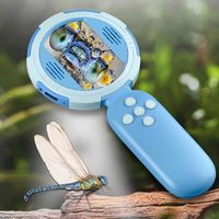 100X Digital Microscope 8 LED Lights with Puzzle Game Handheld Magnifying Glass Support Photograph Rechargeable Mini Microscope