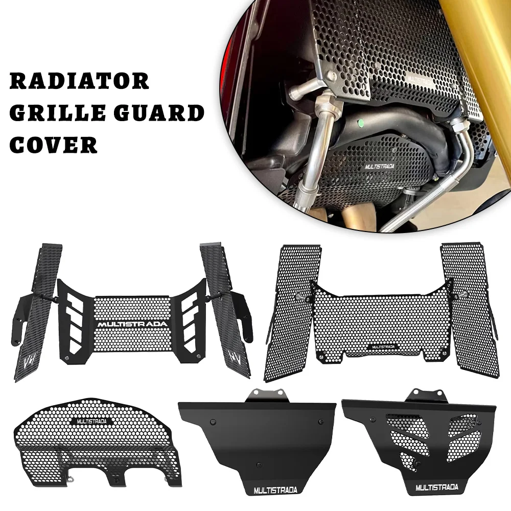 

Motorcycle For Ducati Multistrada V4 S Pikes Peak S Sport Rally Radiator Guard Grille Oil Cooler Engine Cylinder Head Protection