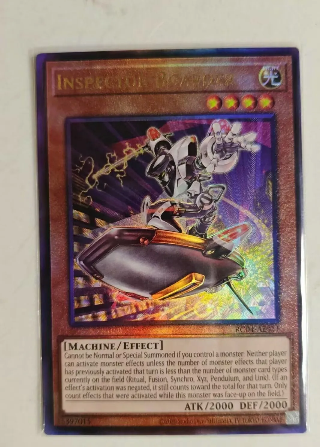 

Yugioh KONAMI Duel Monsters RC04-AE011 Inspector Boarder Ultimate Rare Asian English Collection Mint Card