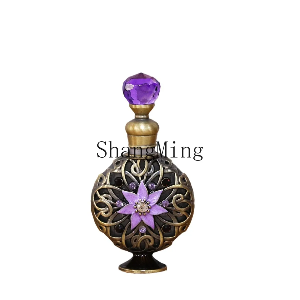 

XH hot-selling 10ml hand-painted diamond-encrusted perfume essential oil travel bottle glass empty bottle bare bottle factory