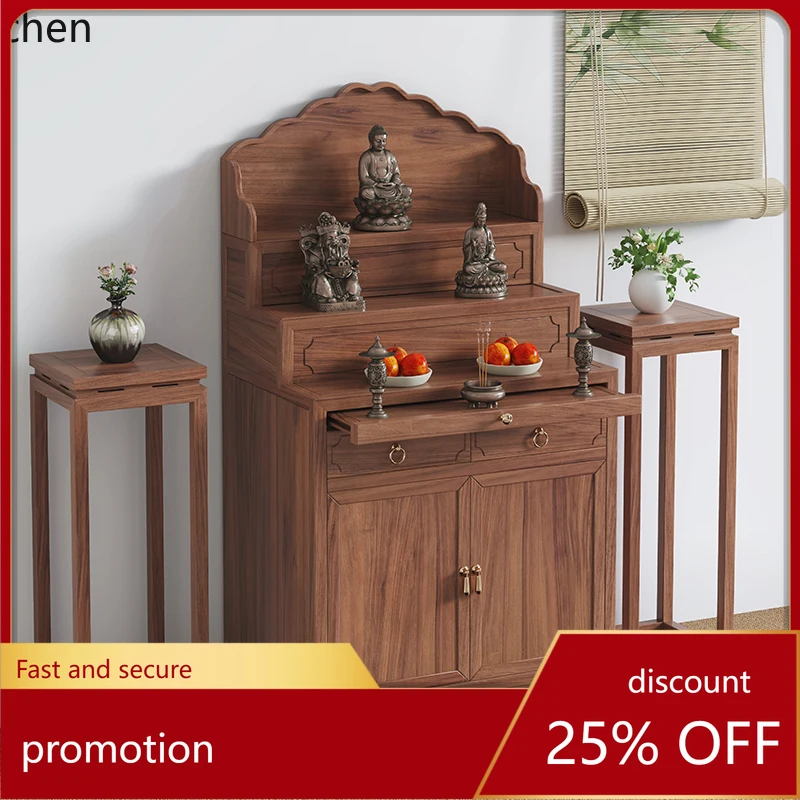 

CZ Tibetan Style Solid Wood Offering Table Home Incense Case Modern Buddhist Altar Offering Table