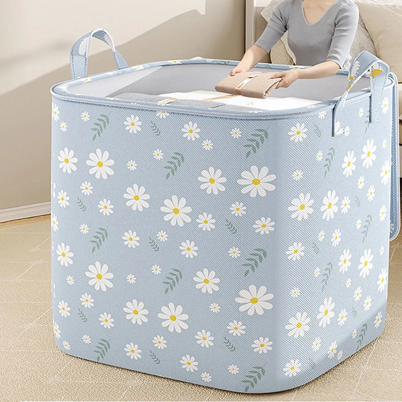 Large capacity household non-woven storage bag quilt clothing storage box wardrobe portable moving bag storage box with handle