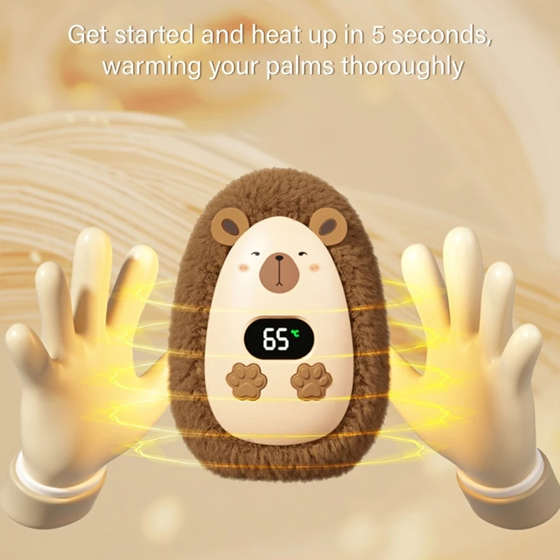Портативная грелка для рук с 3 настройками и цифровым контролем температуры, подходит для использования в помещении, офисе, дома