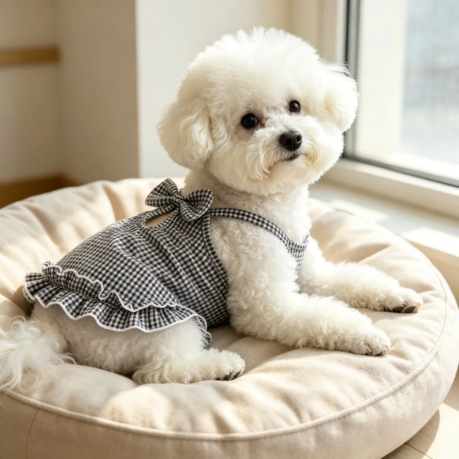 1 Stück Sommer-Haustierkleidung für kleine Hunde, niedliches gerüschtes gestreiftes Hundetanktop, atmungsaktive Welpenweste, süße Rüschen-Hundebekleidung – Detail 7