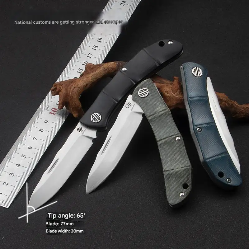 

DPS-15S Стальной складной нож для фруктов - космическая льняная ручка, уличный инструмент EDC, острое портативное лезвие для кемпинга