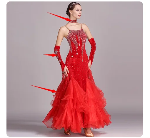 Women's Modern Dance Skirt Dance Hall Competition, High Quality Professional Waltz Dress