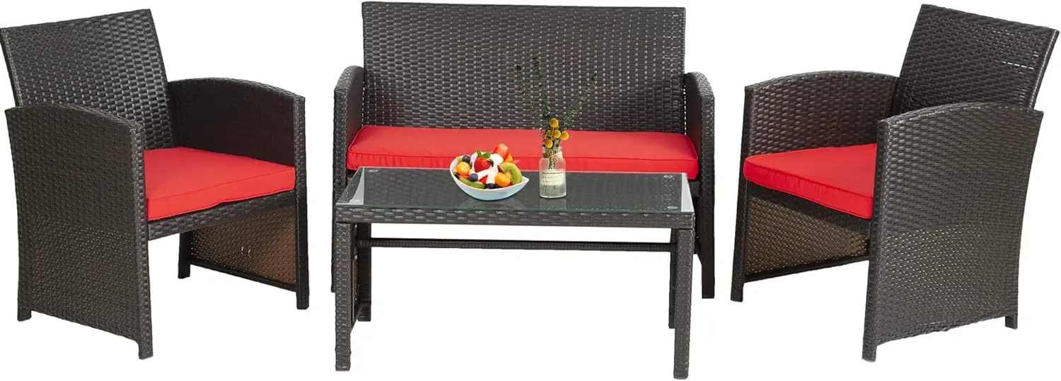 Terrassen möbel Sets Rattan Stuhl Terrasse Set Korb weide Gesprächs set
