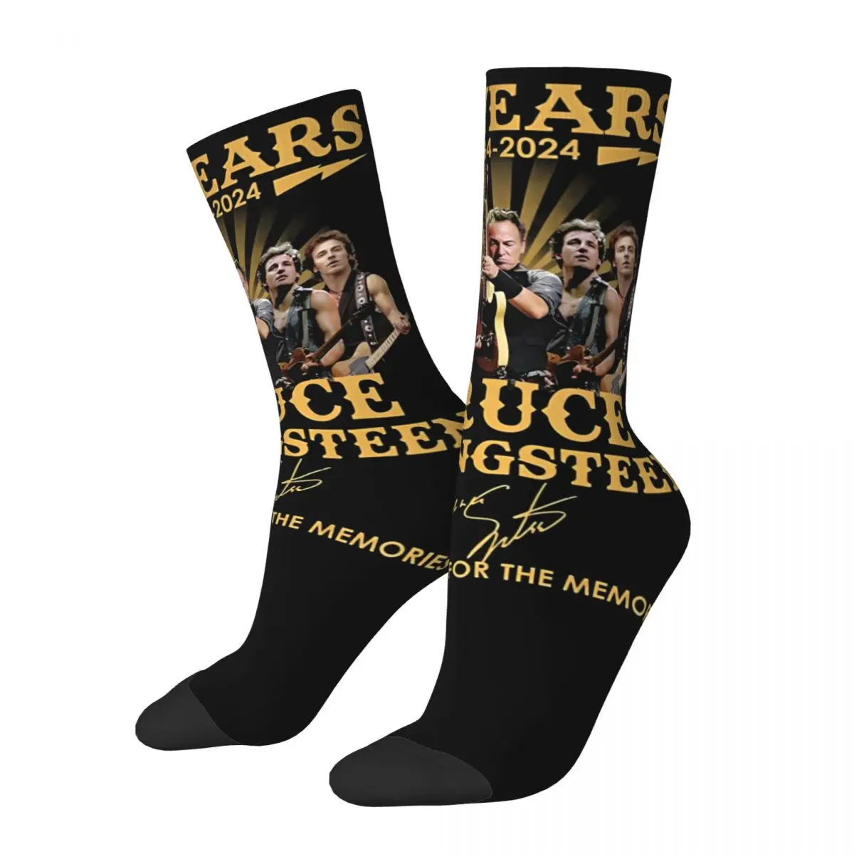 Retro Bruce Springsteen Rock Singer 60Years Theme Crew Socks Merch for Women Cozy Sock