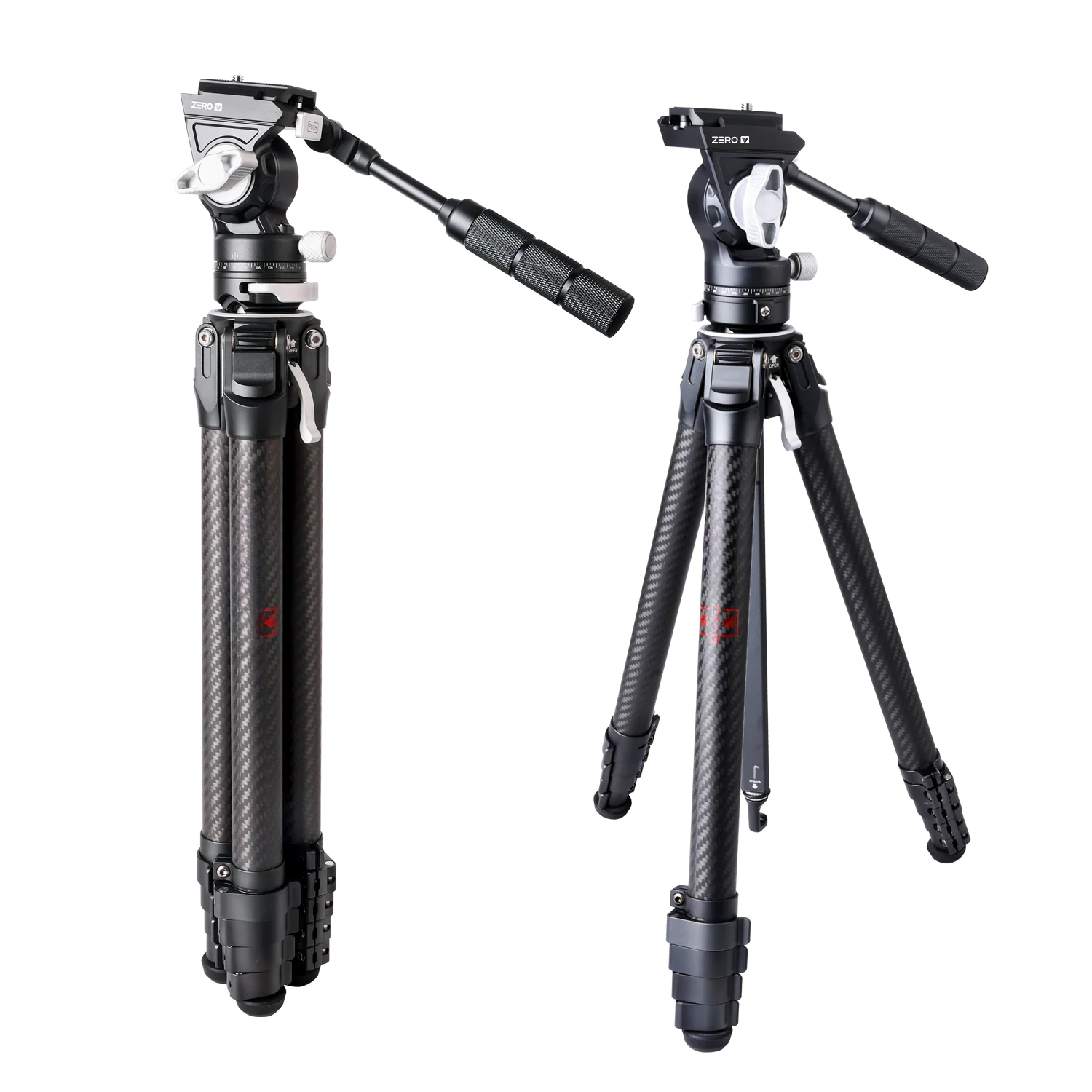 V Professional Camera Video Tripod Carbon Fiber Tripod Lightweight Travel Tripod for Film Making