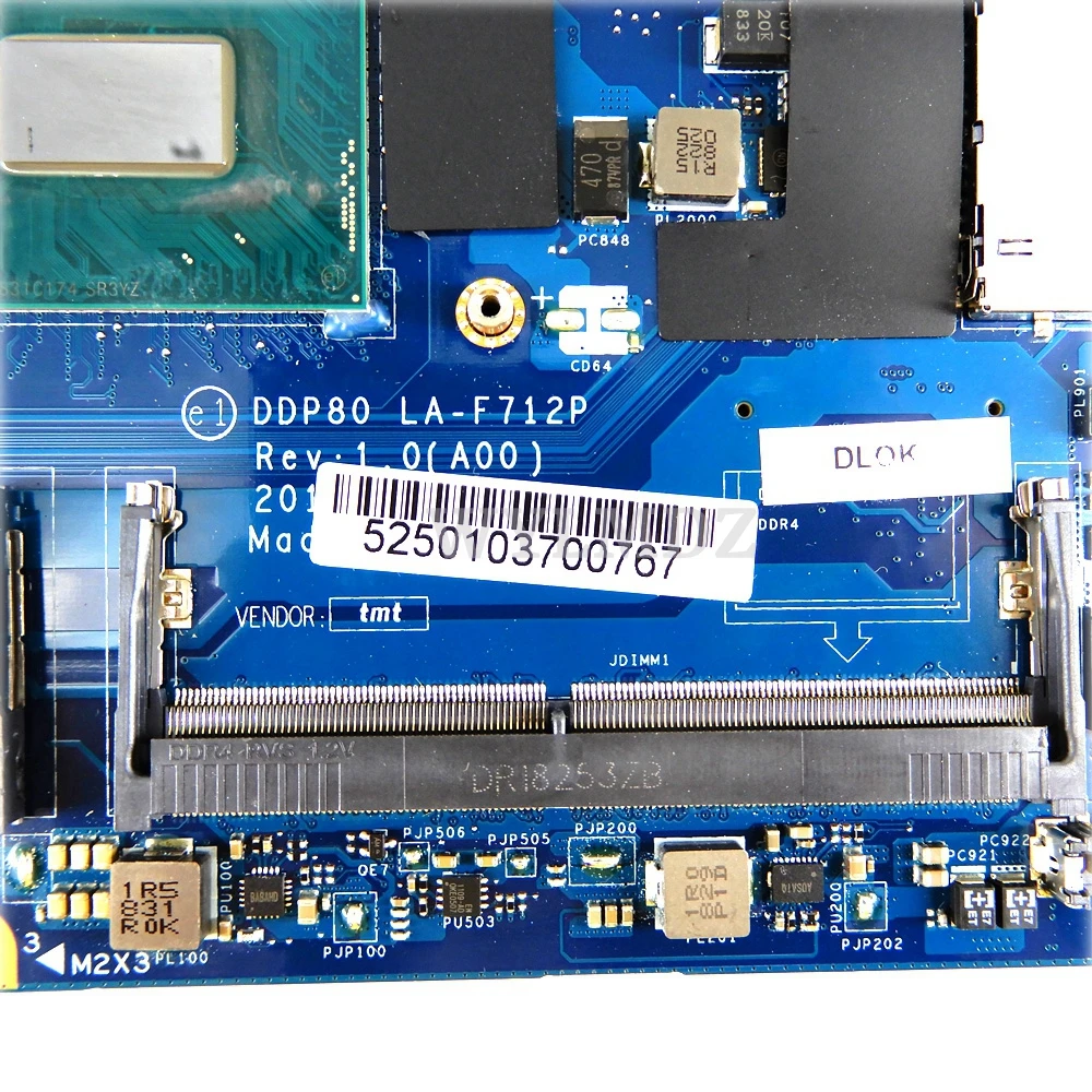 LA-F712P Motherboard For Dell Latitude 5591 / Precision 3530 Laptop Mainboard with i5-8400H i7-8850H CPU MX130-V2G/P600-V4G GPU