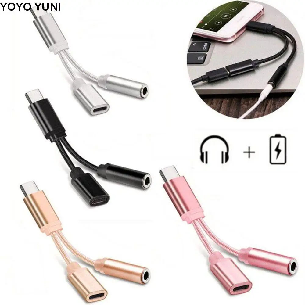 

Aux Cable 2 In 1 Type C to 3.5mm Digital Cables Audio Cables Type C To 3.5 mm Adapter Type-C To 3.5mm Connector Usb C Cable