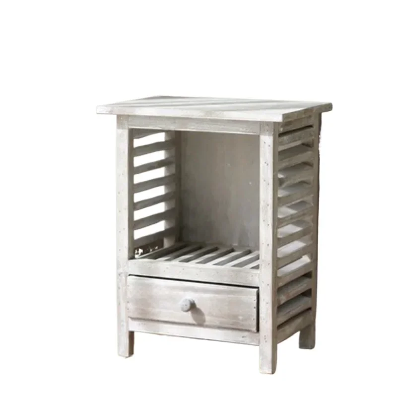 

Retro wood multi-functional flower stand, flower table decoration combination, multi-layer storage rack, garden balcony