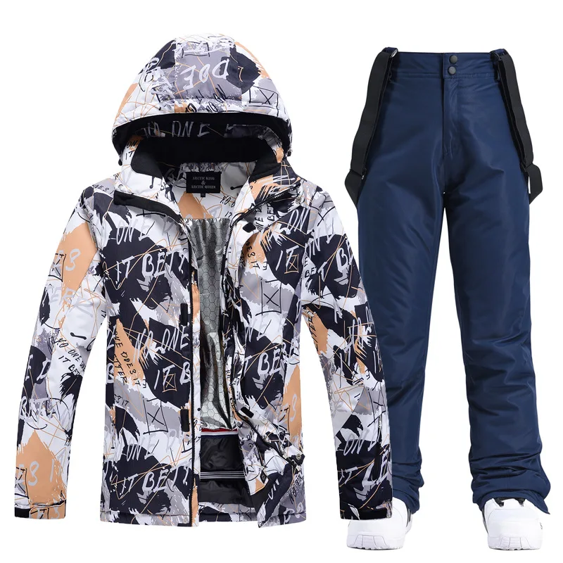 2022 Newest Winter Ski Suits for Men Thermal Windproof Waterproof Skiiing Snowboarding Jacket and Pants Suit Male Skiing Jacket