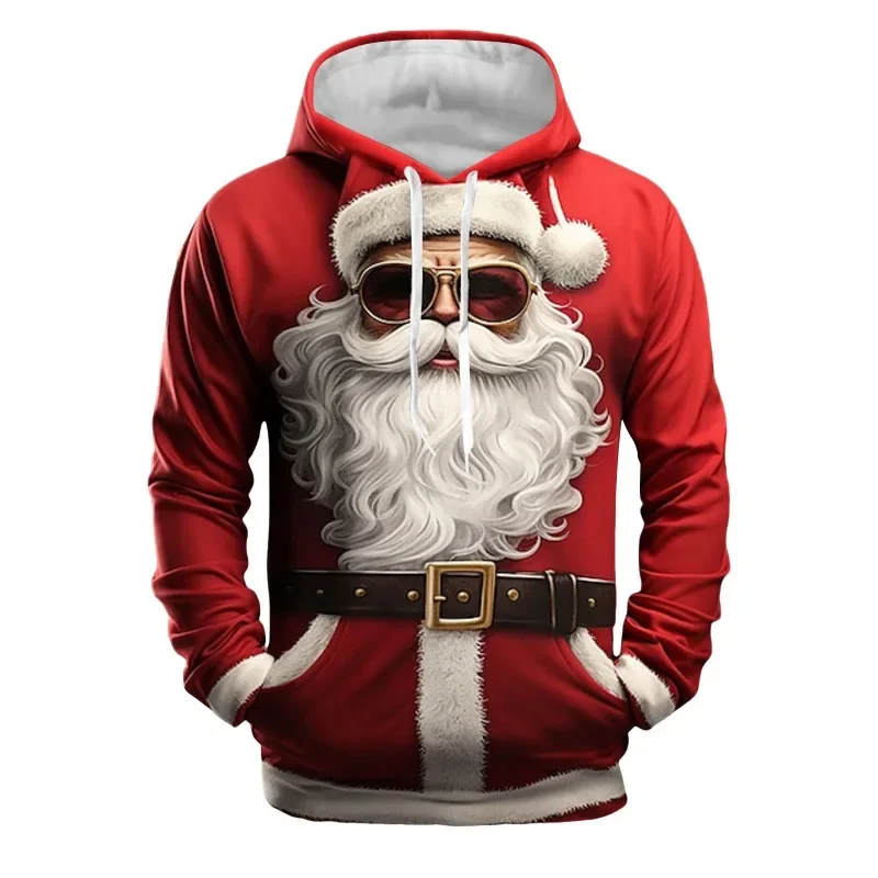 

Funny 3D Santa Claus Xmas Printing Hoodies Father Christmas Graphic Pullovers Kid Fashion Cute Sweatshirts Winter Hoodie Clothes