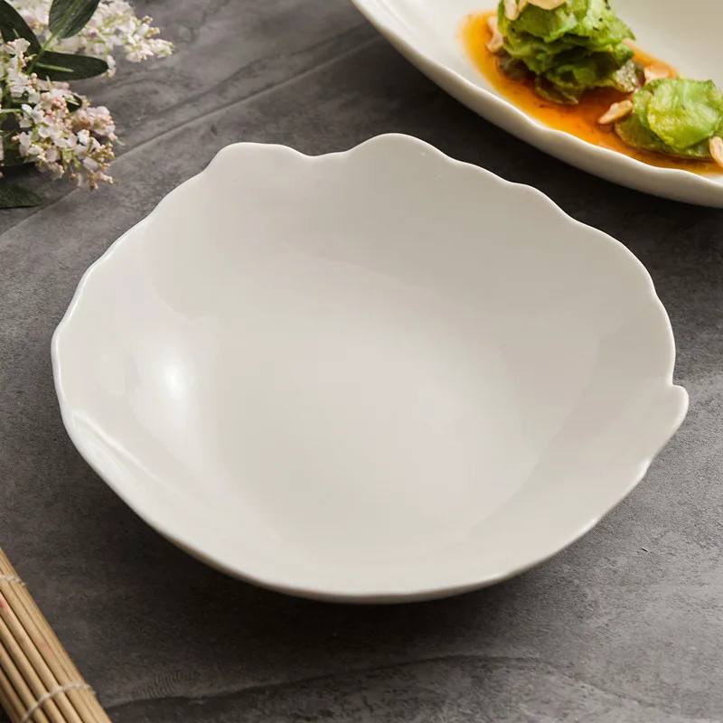 

Solid Color Ceramic Bowls, Plates, Salad Bowls, Irregular Artistic Tableware, Deep Plates, Soup Plates, Kitchen Utensils