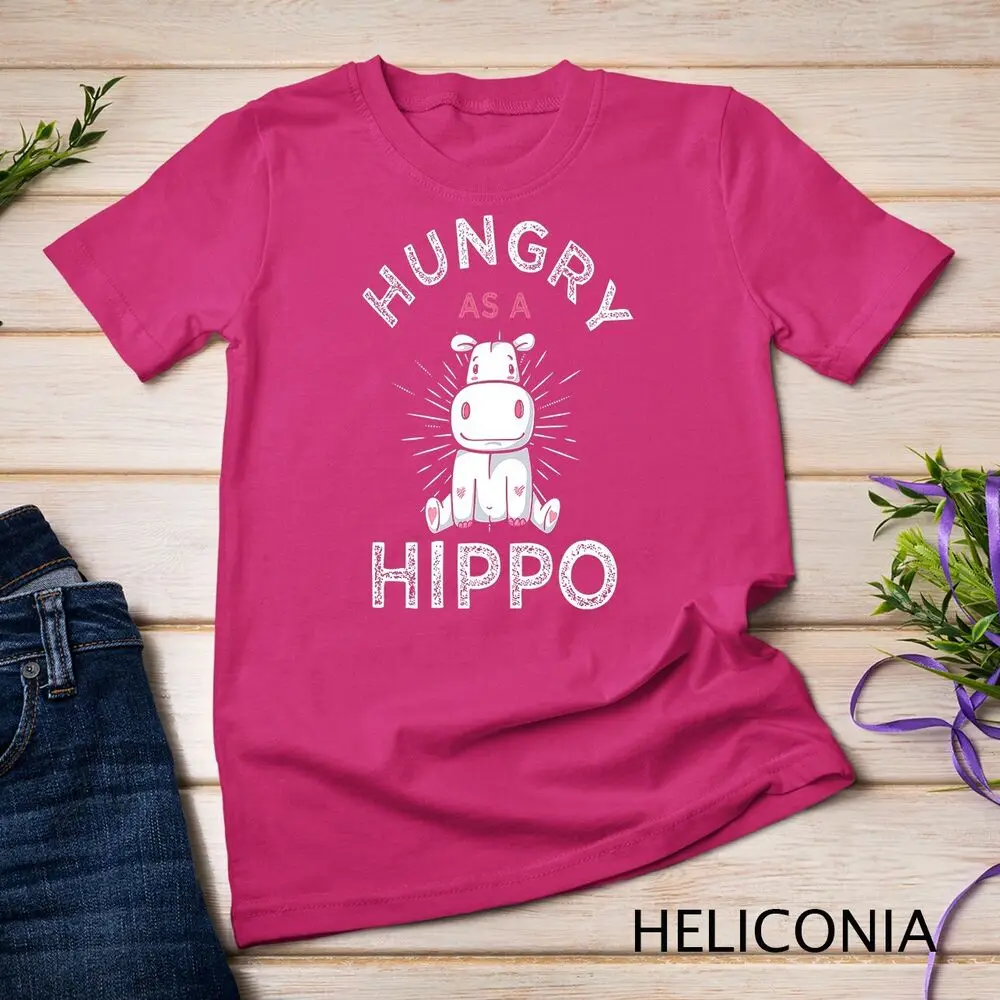 Afrika Tier Zoo Keeper Geschenk idee hungrig als Nilpferd Premium Unisex T-Shirt