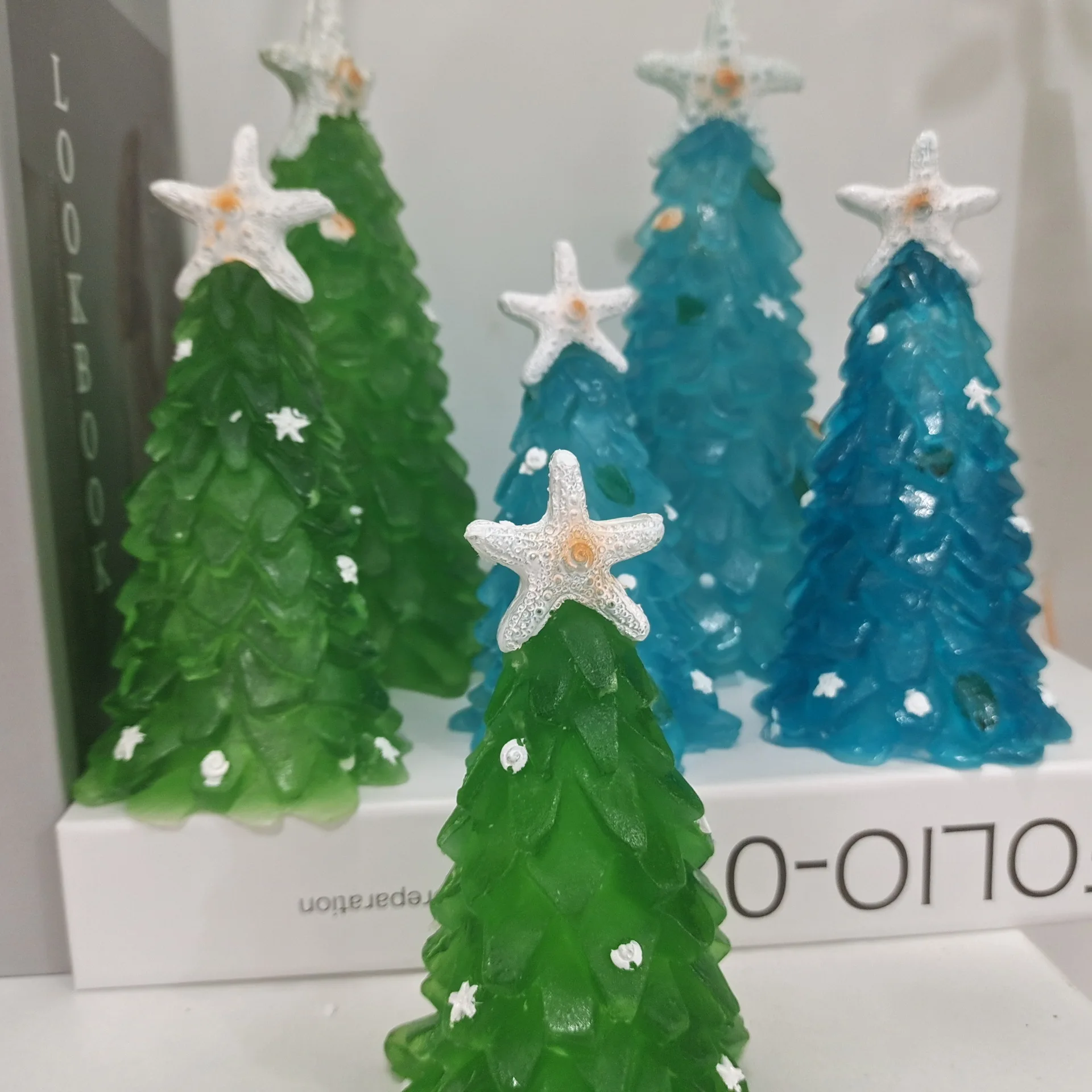 Jade Green Starfish Christmas Decor- Handmade Resin Tabletop Gift