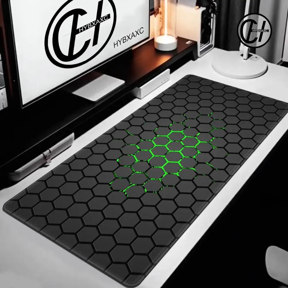 Hexagon Geometric Mouse Pad Desk Mouse Pad Cute HD Desk Pad Extended Gaming Keyboard Mats Large XXL Gamer Mousepad 90x40