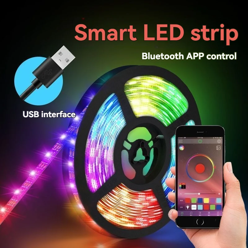 

USB LED Strip Lights APP Control Color Changing 5050 RGB Led Light Flexible Lamp Tape for Room Decoration TV Backlight Diode