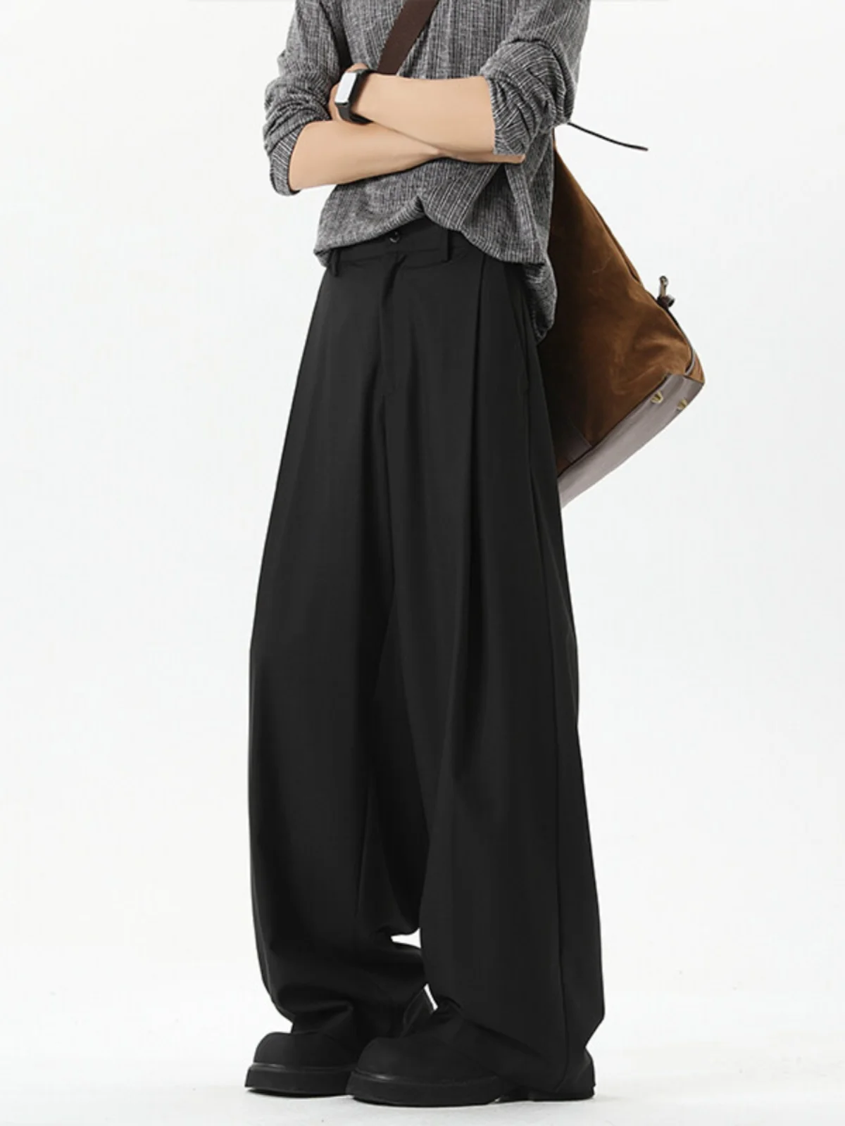 

Мужские широкие прямые брюки Bla для весны и осени, свободного кроя, повседневные, струящиеся, модные, для подростков