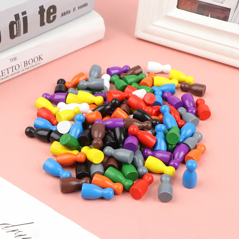 

【W】100PCS Diameter Pawn Wooden Pawn Pieces Chess BoardGame Accessories MarkingColor