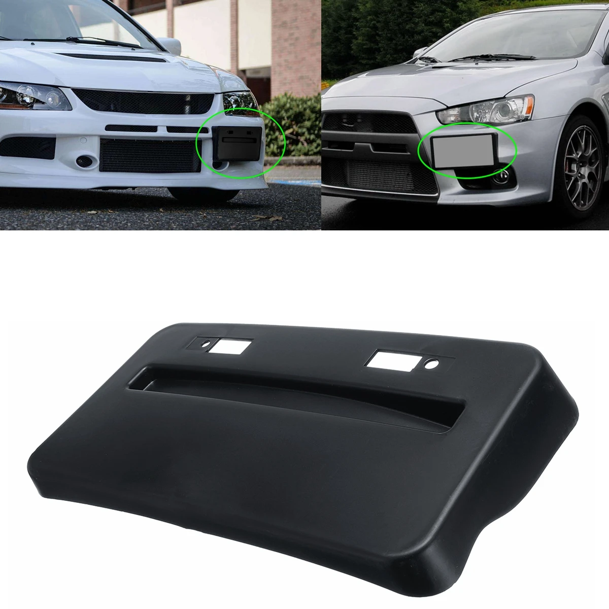 Front License Plate Frame Relocator Base Holder Bracket Black For Mitsubishi Lancer GTS EVO X 2008-2018