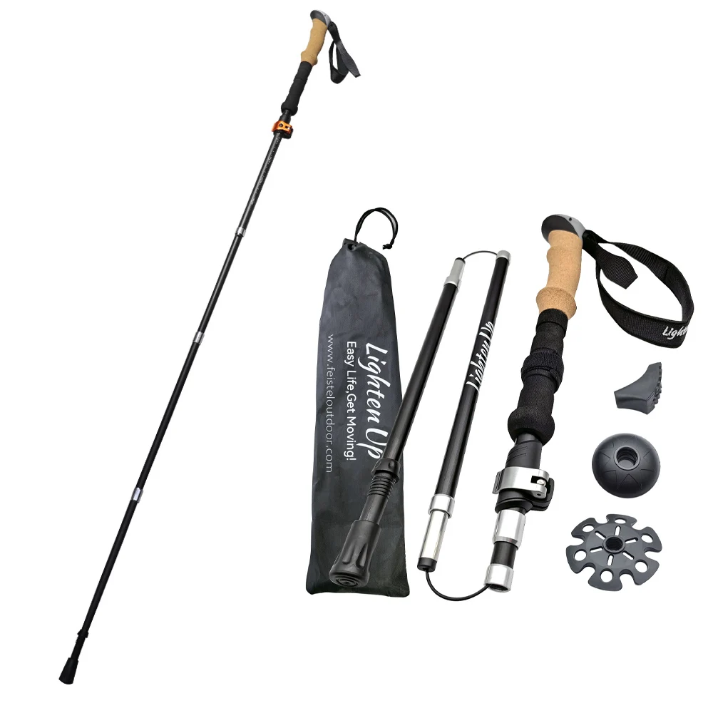 

Lighten Up Lightweight Aluminum Alloy Trekking Poles Foldable 4-Sections Hiking Sticks Climbing Poles Collapsible Walking Sticks
