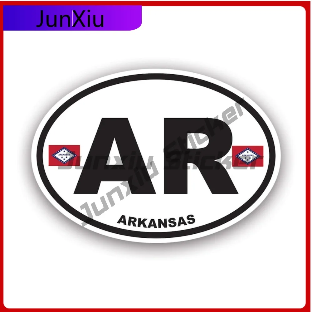 

Arkansas Flag Oval Sticker Waterproof Outdoor Anime Car Waterproof Vinyl Decal For Air Conditioners High Quality Decor