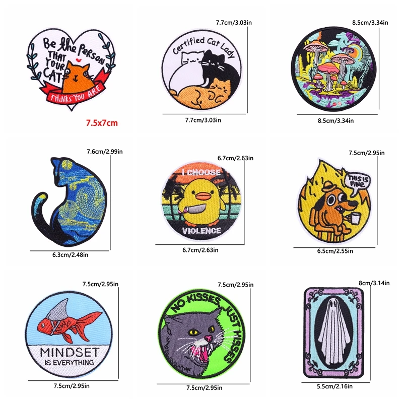 10PCS Animal Cat Butterfly Patch Embroidered Patches Iron On Patches For Clothing Thermoadhesive Patches Space Astronaut Patch - view 6